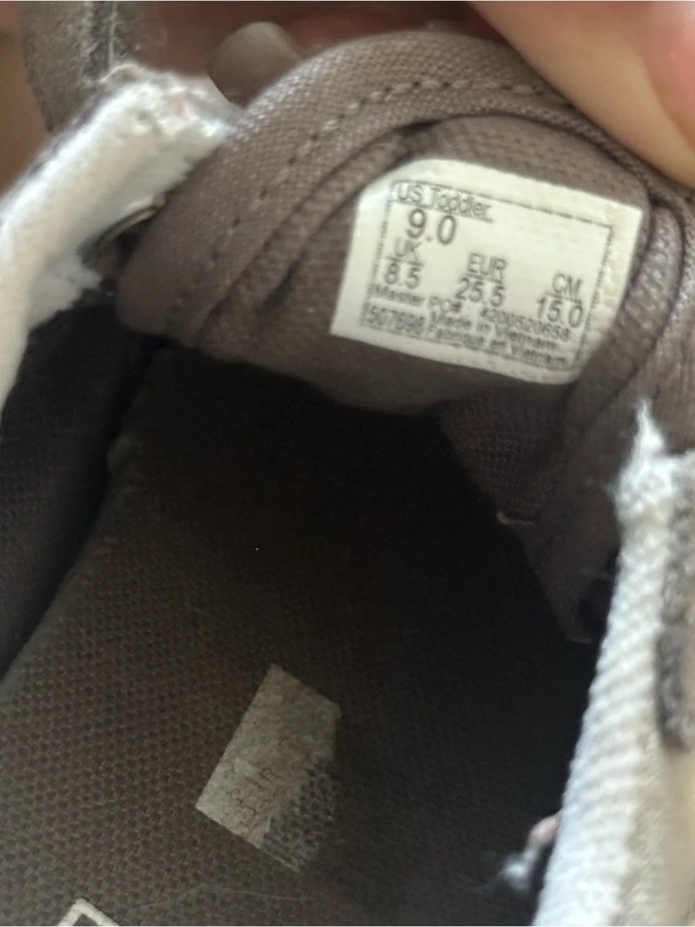 Vans Kids Velcro Sneakers in Gray & White